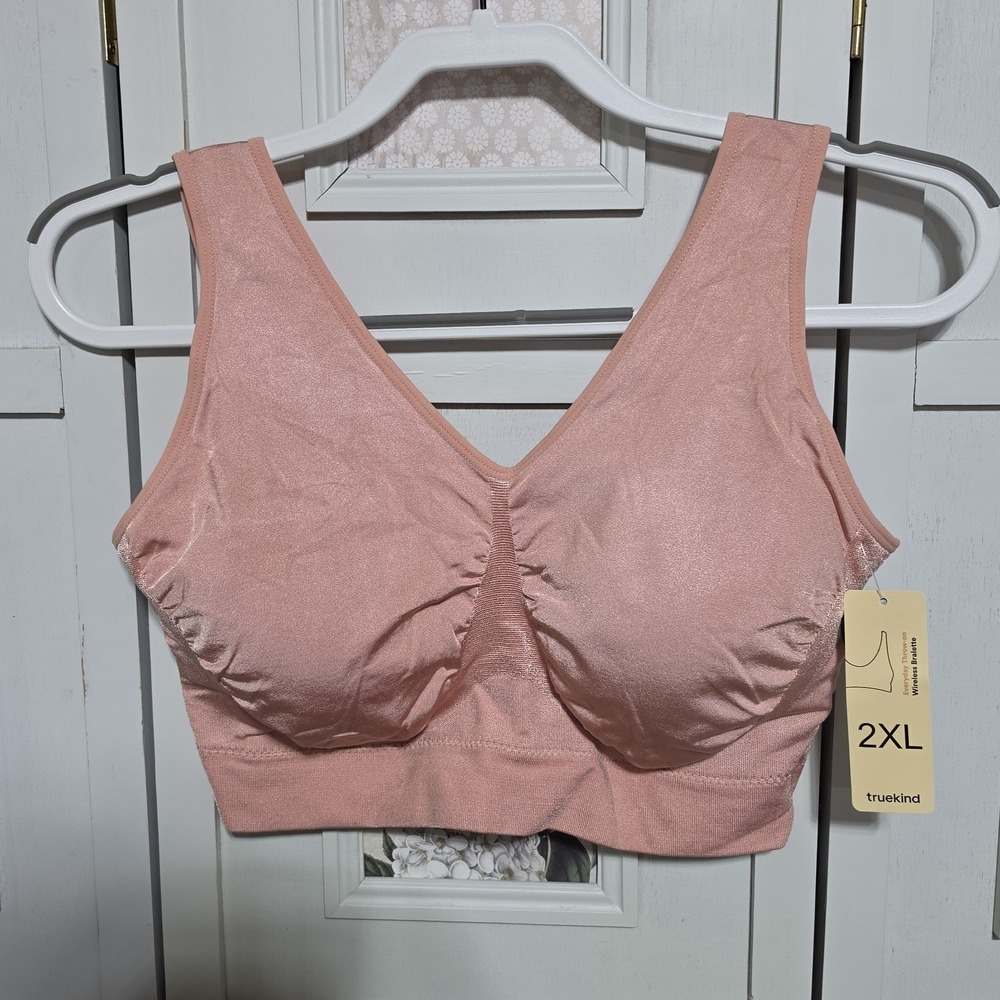 Truekind By Shapermint Everyday Throw-on Wireless Bralette Size 2XL Pink NWT